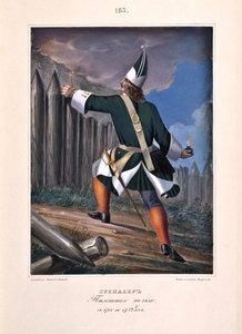 Grenadier des Infanterieregiments von Boris Artemyevich Chorikov