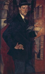 Porträt des Künstlers Mstislav Dobuzhinsky 1875-1957, 1917 von Boris Dmitrievich Grigoriev