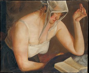 Frau beim Lesen, ca. 1922 von Boris Dmitrievich Grigoriev