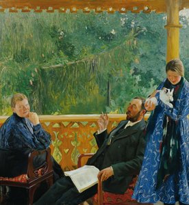 Familienporträt der Familie Polenow, 1904-1905 von Boris Mikhailovich Kustodiev