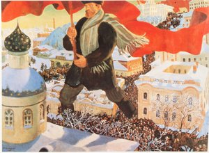 Bolschewist, nach einem Gemälde von Boris Kustodiev, Russland von Boris Mikhailovich Kustodiev