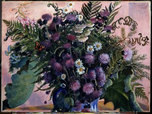 Finnisches Blumenbouquet von Boris Mikhailovich Kustodiev