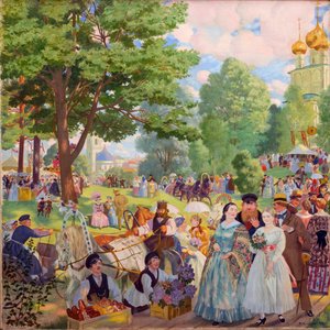 Fest der Heiligen Dreifaltigkeit von Boris Mikhailovich Kustodiev