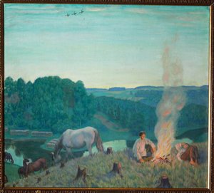 Lagerfeuer von Boris Mikhailovich Kustodiev