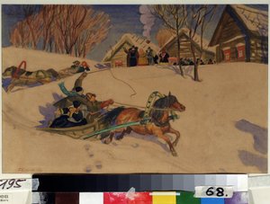 Fastnacht von Boris Mikhailovich Kustodiev