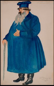 Kaufmann Dikoy. Kostümentwurf für das Stück Der Sturm von A. Ostrovsky, 1920 von Boris Mikhailovich Kustodiev