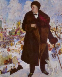 Porträt des russischen Opernsängers Feodor Chaliapin von Boris Mikhailovich Kustodiev