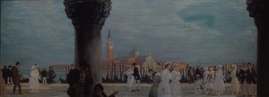 Promenade in Venedig, 1907-1908 von Boris Mikhailovich Kustodiev