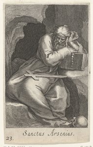 Heiliger Arsenius der Große als Einsiedler von Boëtius Adamsz. Bolswert