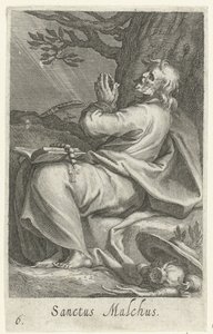 Heiliger Malchus von Chalcis als Einsiedler (Sanctus Malchus, Serie: Kluizenaars, Sacra eremvs ascetarvm) von Boëtius Adamsz. Bolswert