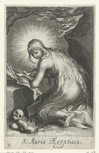 Heilige Maria von Ägypten als Einsiedlerin (Serie: Kluizenaressen, Sacra Eremus Ascetriarum) von Boëtius Adamsz. Bolswert