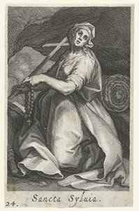 Heilige Silvia von Rom als Einsiedlerin (Kluftfrauen, Sacra Eremus Ascetriarum)