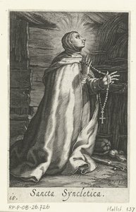 Heilige Syncletica von Alexandria als Einsiedlerin (Sancta Syncletica, Serie: Kluizenaressen, Sacra Eremus Ascetriarum) von Boëtius Adamsz. Bolswert