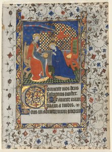 Bifolio aus einem Stundenbuch: Krönung der Jungfrau, ca. 1415