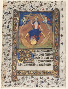 Blatt aus einem Stundenbuch: Christus im Gericht, um 1415 von Boucicaut Master