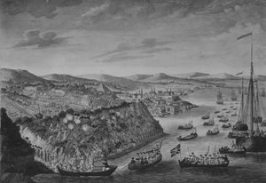 Eine Ansicht der Einnahme von Quebec, 13. September 1759, ca. 1760 von Bowles and Carver