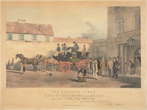 "The Bedford Times" / Dieser Druck der Bedford Times Coach ist respektvoll gewidmet / mit Erlaubnis, an William Henry Whitbread Esq