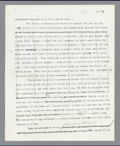 Seite 539, Kapitel 27, Der gelöschte Abschnitt, der die Zerstörung von Draculas Schloss beschreibt, aus Bram Stokers Originalmanuskript von 