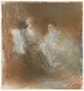 A. Grandmont mit einem Buch und zwei Frauen von Bramine Hubrecht