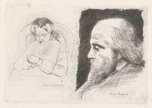 Sitzende Frau und Porträt eines Mannes von Bramine Hubrecht