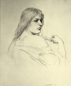 Junge Frau kämmt ihr Haar - Eine Studie von Beatrice Stewart