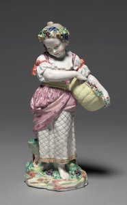 Figur des Herbstes aus den Vier Jahreszeiten, ca. 1775 von Bristol Porcelain Factory