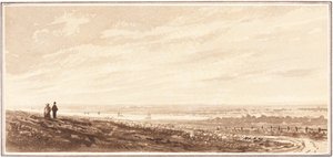 Figuren mit Blick auf eine Bucht in der Nähe der Mündung der Paye, Lincolnshire von British 19th Century