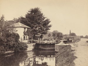 Haus des Schleusenwärters und Schleusentore von British 19th Century