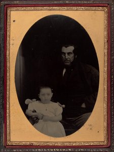 Porträt eines Vaters und einer Tochter von British 19th Century