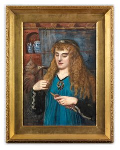 Ein Mädchen, das Wolle wickelt (um 1890)