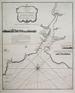 Ein Plan der Straße und des Hafens von Fowey oder Foy von Leutnant James Cook der Royal Navy von British School