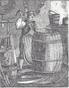 Fassmacher bei der Arbeit (Gravur)