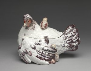 Terrine mit Henne und Küken, Chelsea Porzellanmanufaktur, ca. 1755 von British School