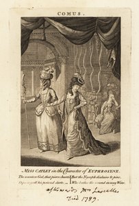 Miss Ann Catley in der Rolle der Euphrosyne in John Miltons Comus von British School