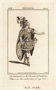Mr. Thomas Sheridan in der Rolle des Ödipus in John Drydens Ödipus, Covent Garden Theatre von British School