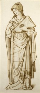 Muse der Lyrik – Karton für Glasmalerei, ca. 1890