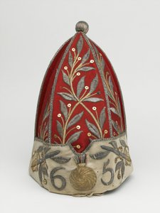 Grenadiermütze eines Offiziers, 65. Regiment zu Fuß, um 1758 von British School
