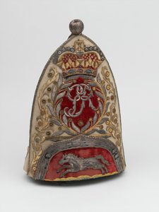 Grenadiermütze eines Offiziers, 65. Regiment zu Fuß, um 1758 von British School