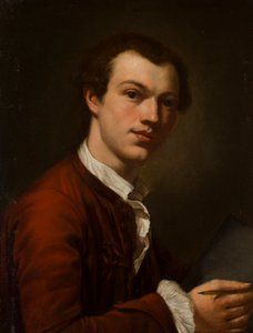 Porträt eines Künstlers, möglicherweise ein Selbstporträt (Öl auf Leinwand) von British School