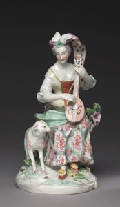 Sitzender Musiker, Derby Porzellanmanufaktur, ca. 1765