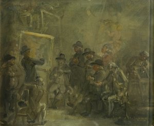 Skizze: das Auswahlkomitee der Royal Academy von British School