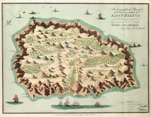 Dieser geografische Plan der Insel St. Helena ist mit Erlaubnis Seiner Königlichen Hoheit dem Herzog von Kent und Strathearn gewidmet von British School