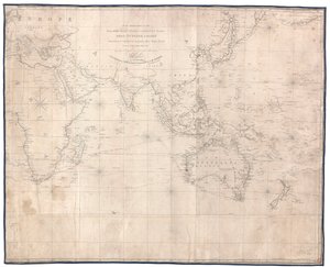 Den Offizieren der ehrenwerten Ostindien-Kompanie ist diese Umrisskarte zur Nutzung gewidmet von W. Heather, neue Ausgabe 1830, überarbeitet und korrigiert von J. W. Norie