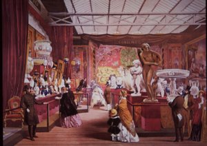 Besucher strömen zur Großen Ausstellung von 1851, um Kunst- und Wissenschaftsausstellungen zu sehen von British School