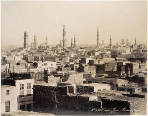 Ansicht der Dächer von Kairo - Fotografie der Zangali Brüder, späte 19. Jahrhundert