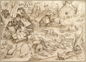 Acedia Trägheit aus der Serie Sieben Todsünden, 1557