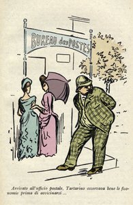 Tartarin studiert die Physiognomien in der Nähe des Postamts