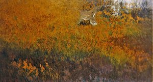 Sommerlandschaft mit einem Vogel im Flug von Bruno Andreas Liljefors