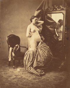 Akt vor einem Spiegel, ca. 1857 von Bruno Braquehais
