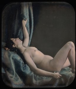 [Liegender weiblicher Akt als Danae posiert], 1850er Jahre